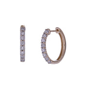 EHB56424. 14K Solid Gold Diamond Hoop Earring.